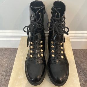 Black combat boots